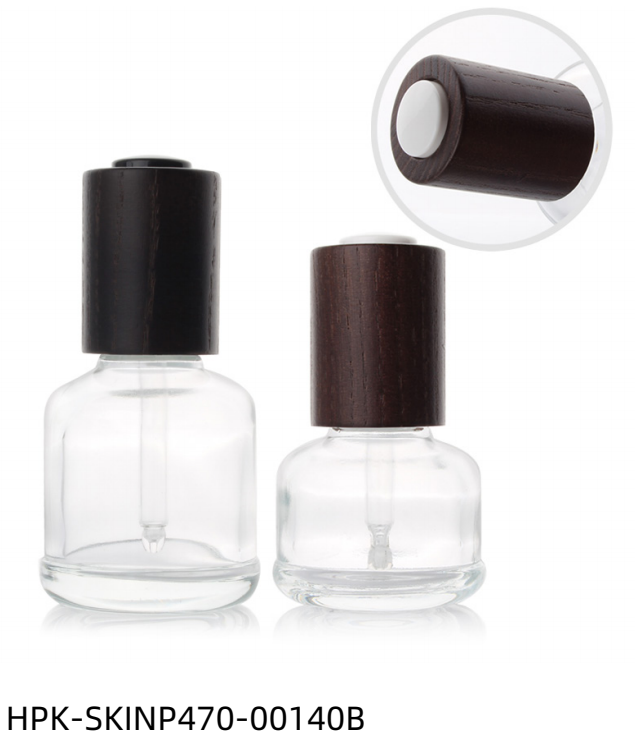 Round Shoulder Glass Bottle with Wood Push-button Pipette Cap